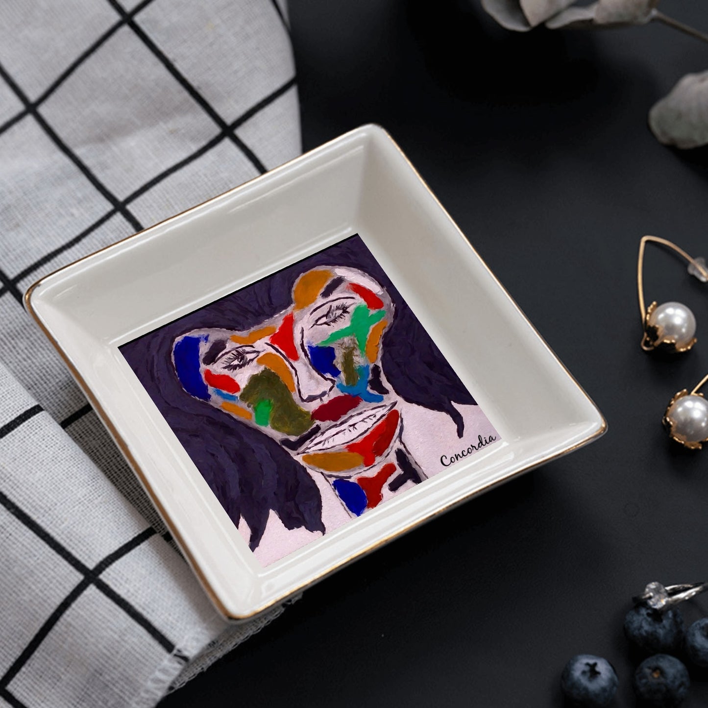 Ceramic Square Dinner Plates Appetizer Plates 1 Pc/2 Pcs/4 Pcs - "Salvador Concordia Dali" - Premium Dinner Plates from Concordia Style Boutique - Just $19.38! Shop now at Concordia Style Boutique
