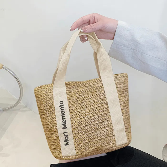 Braided Bag Beach Shoulder Bag - "Memento Mori" - Live with Intention, Gratitude, and Purpose - Premium Tote Bag from Concordia Style Boutique - Just $28.38! Shop now at Concordia Style Boutique
