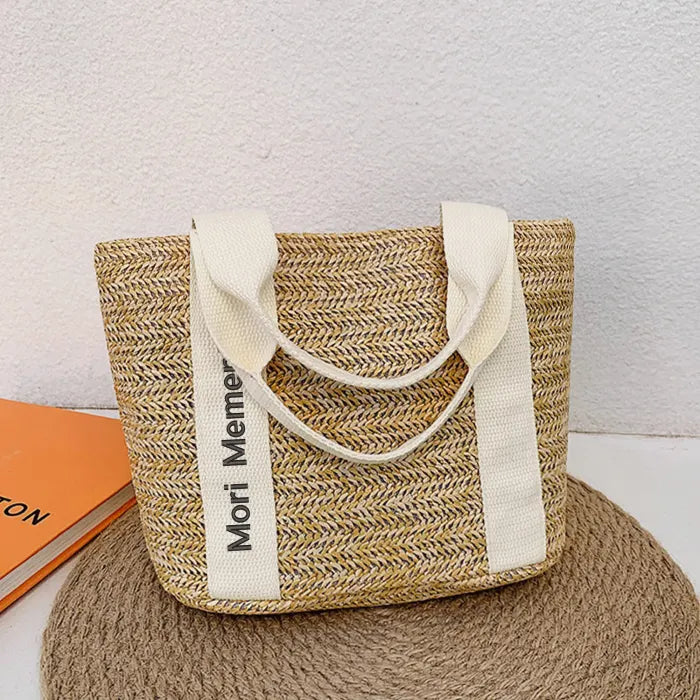 Braided Bag Beach Shoulder Bag - "Memento Mori" - Live with Intention, Gratitude, and Purpose - Premium Tote Bag from Concordia Style Boutique - Just $28.38! Shop now at Concordia Style Boutique