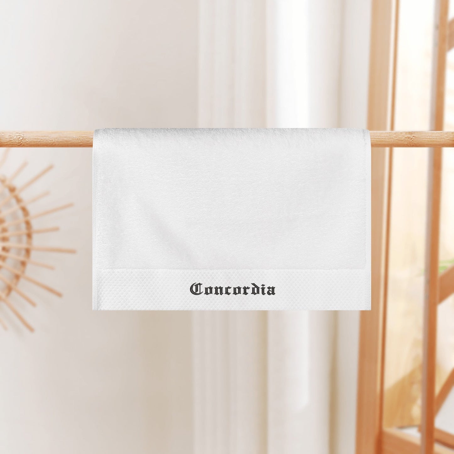 Embroidered Text Square Towel - Premium hand towel from Concordia Style Boutique - Just $25.18! Shop now at Concordia Style Boutique