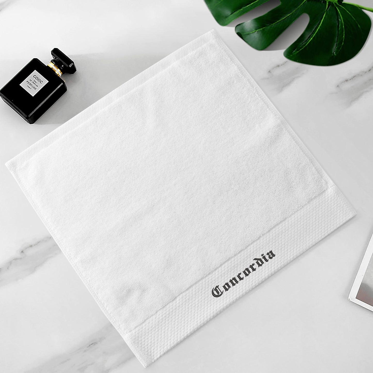 Embroidered Text Square Towel - Premium hand towel from Concordia Style Boutique - Just $25.18! Shop now at Concordia Style Boutique