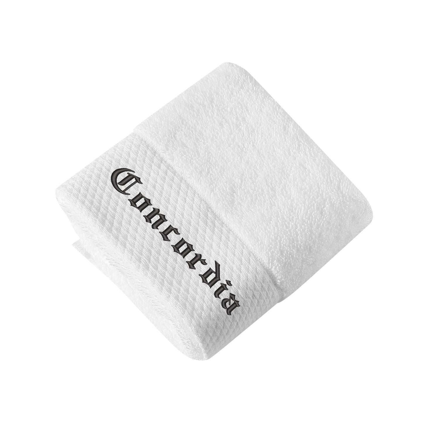 Embroidered Text Square Towel - Premium hand towel from Concordia Style Boutique - Just $25.18! Shop now at Concordia Style Boutique