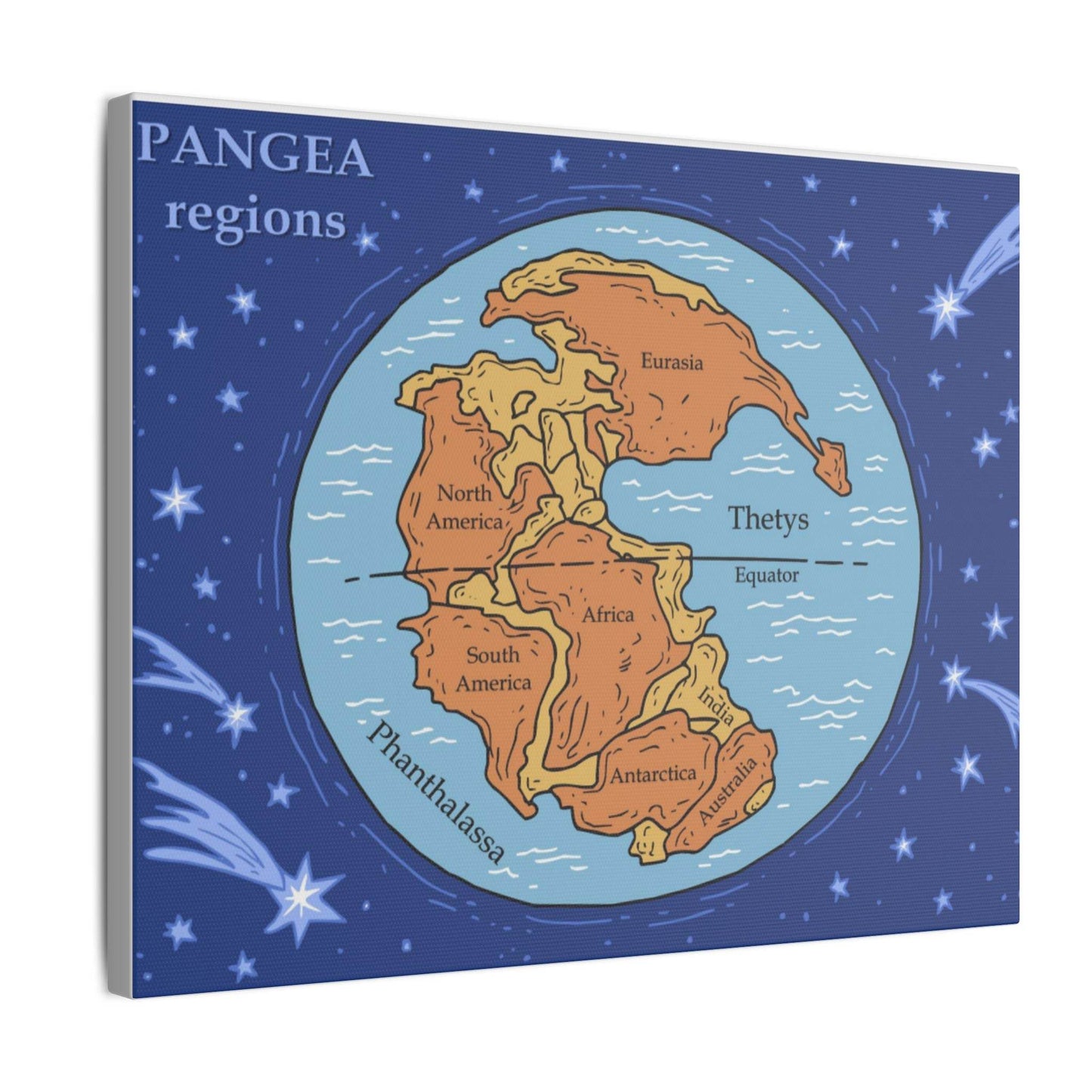 Pangea Regions Canvas Print - Educational Wall Art for Geography Lovers - Concordia Style Boutique