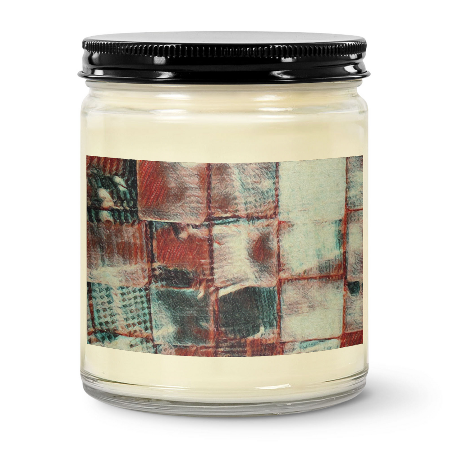 "Square Dance" - Candle - 9 oz Clear Jar Candle | 3"x2" Kraft Label | Black Lid