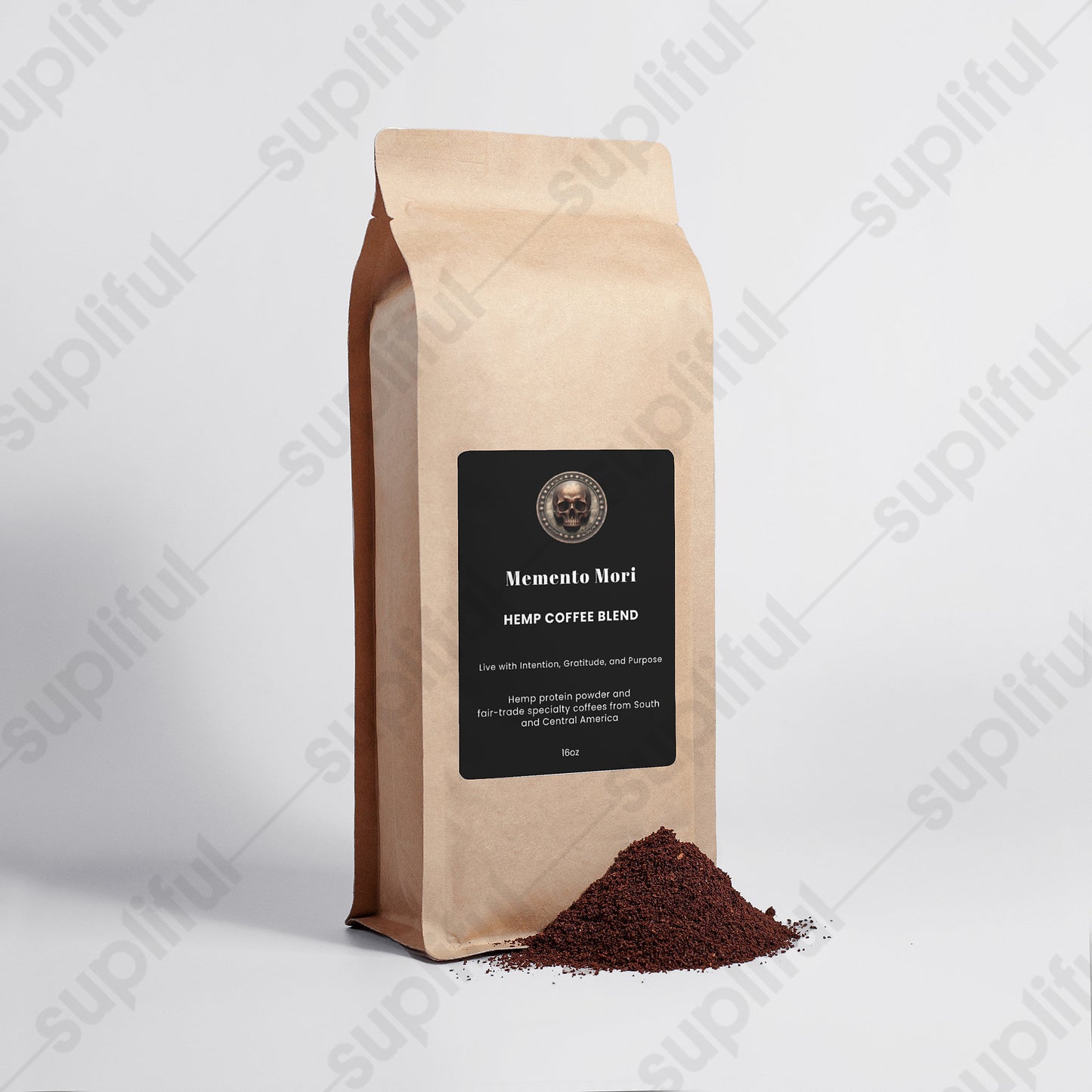 Hemp Coffee Blend - Medium Roast 16 oz - "Memento Mori" - Ships to all destinations