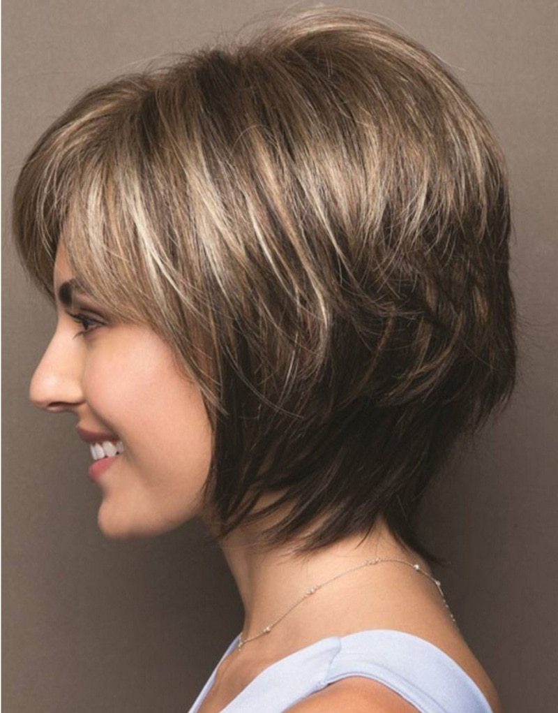 Mixed Blonde Brown Short Wig - Natural Hair Wig - Heat Resistant Hair Wig - Concordia Style Boutique