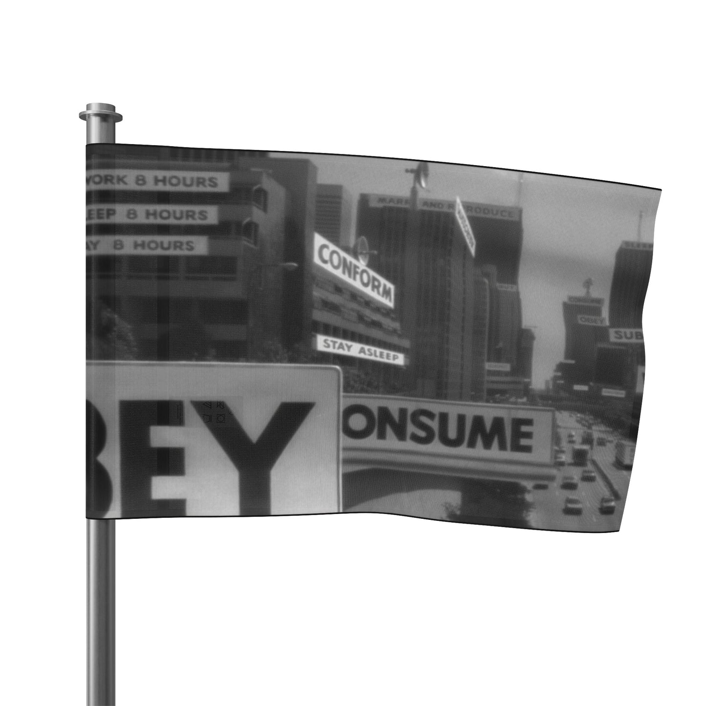 Urban Motivation Flag - "OBEY, CONFORM, STAY ASLEEP" - Premium Flags from Concordia Style Boutique - Just $24.88! Shop now at Concordia Style Boutique