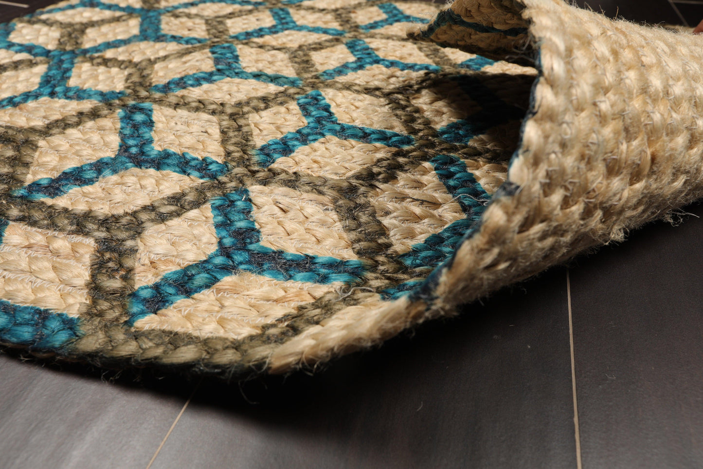 2' 00"x3' 00" Braided Mat Oriental Area Persian Rug - Premium Braided Mat;Hand Made;2x3;Rectangle;Tan, Teal, Brown;Modern & Contemporary from Oriental Rug Of Houston - Just $20! Shop now at Concordia Style Boutique