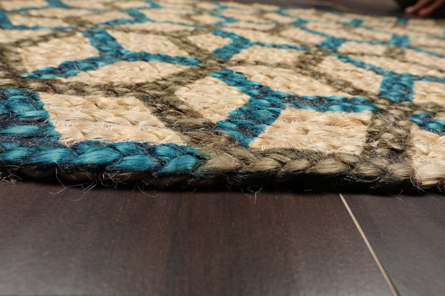 2' 00"x3' 00" Braided Mat Oriental Area Persian Rug - Premium Braided Mat;Hand Made;2x3;Rectangle;Tan, Teal, Brown;Modern & Contemporary from Oriental Rug Of Houston - Just $20! Shop now at Concordia Style Boutique