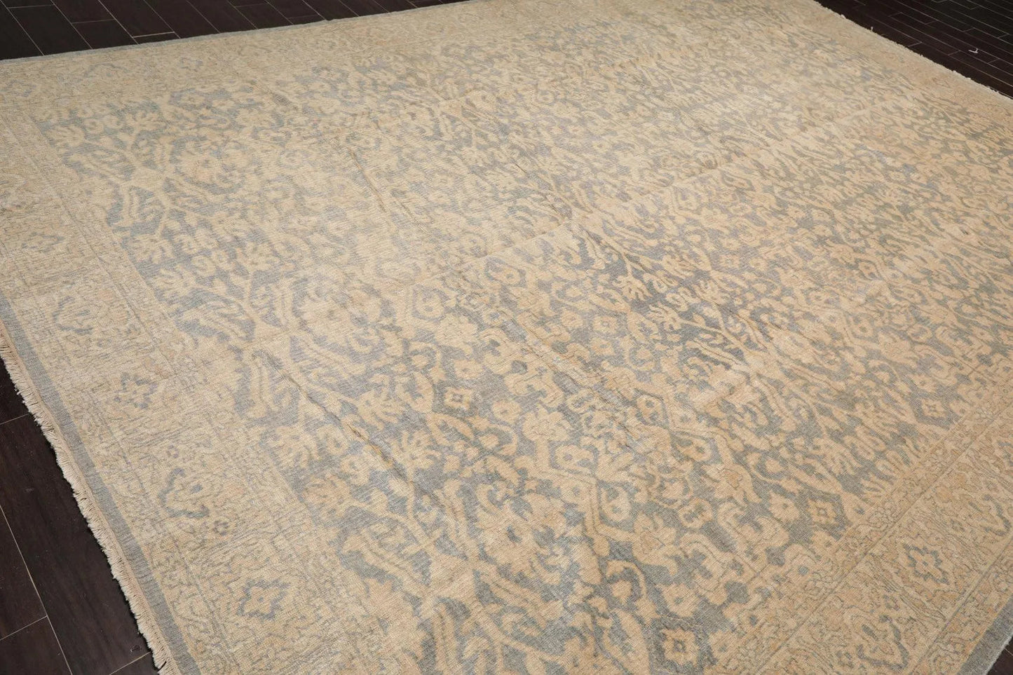 10' x 14' Hand Knotted Wool Antique Reproduction Erased Pattern Area Rug Beige - Concordia Style Boutique