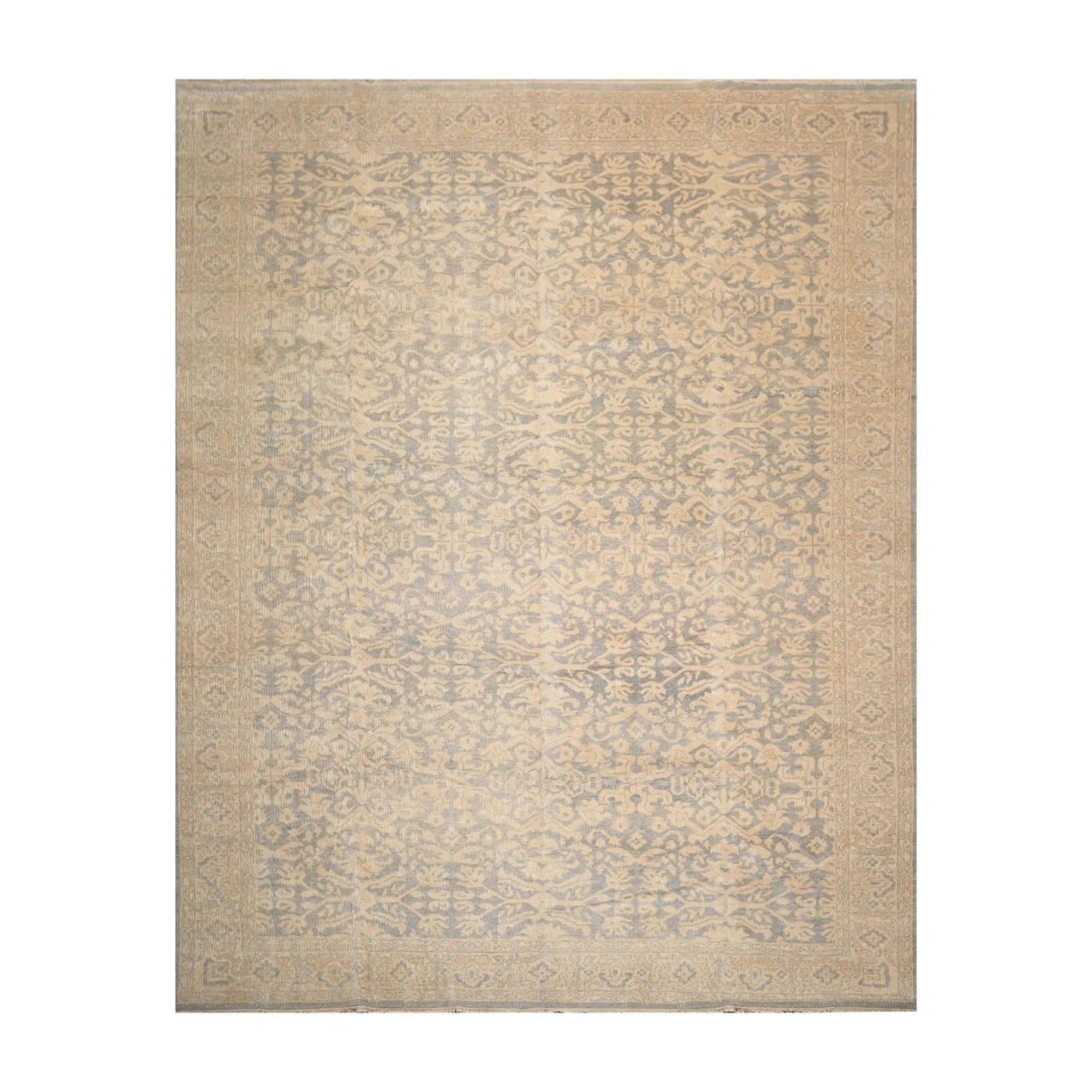 10' x 14' Hand Knotted Wool Antique Reproduction Erased Pattern Area Rug Beige - Concordia Style Boutique