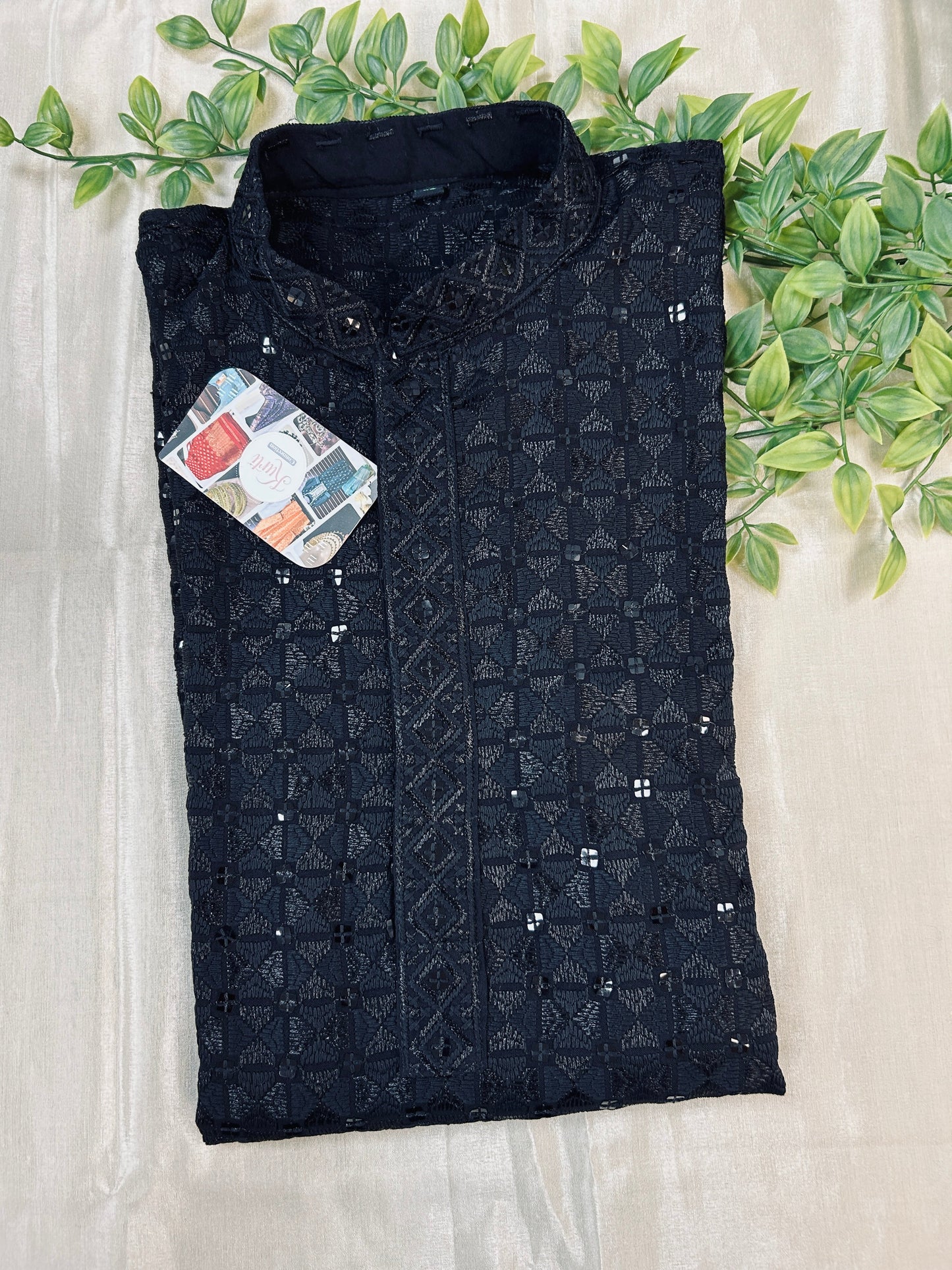 Black sequin kurta | short kurta