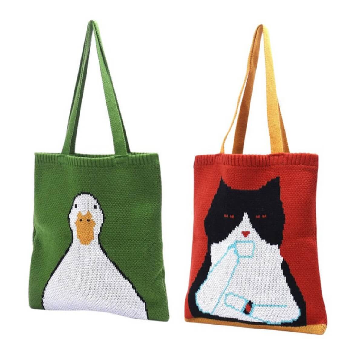 CUTE KNIT ANIMAL TOTE BAG - Concordia Style Boutique