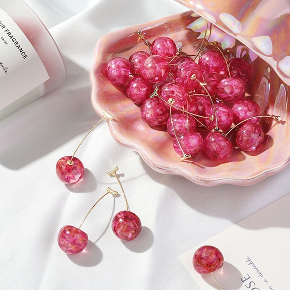 PINK CHERRY EARRINGS (PAIR) - Concordia Style Boutique