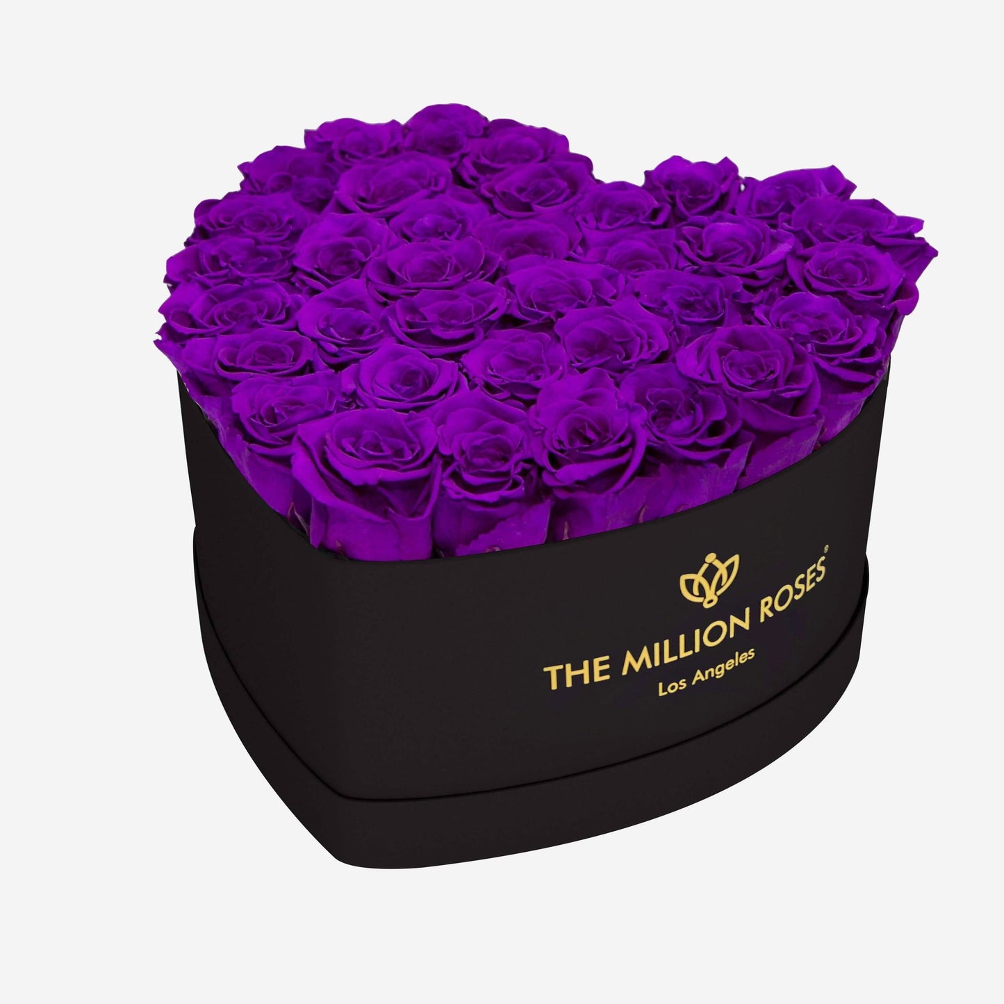 Heart Black Box | Bright Purple Roses
