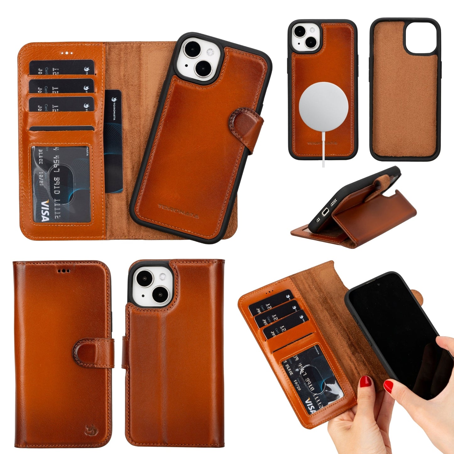 Casper Leather iPhone 15 Wallet Case | Detachable MagSafe Compatible RFID Protection - Concordia Style Boutique