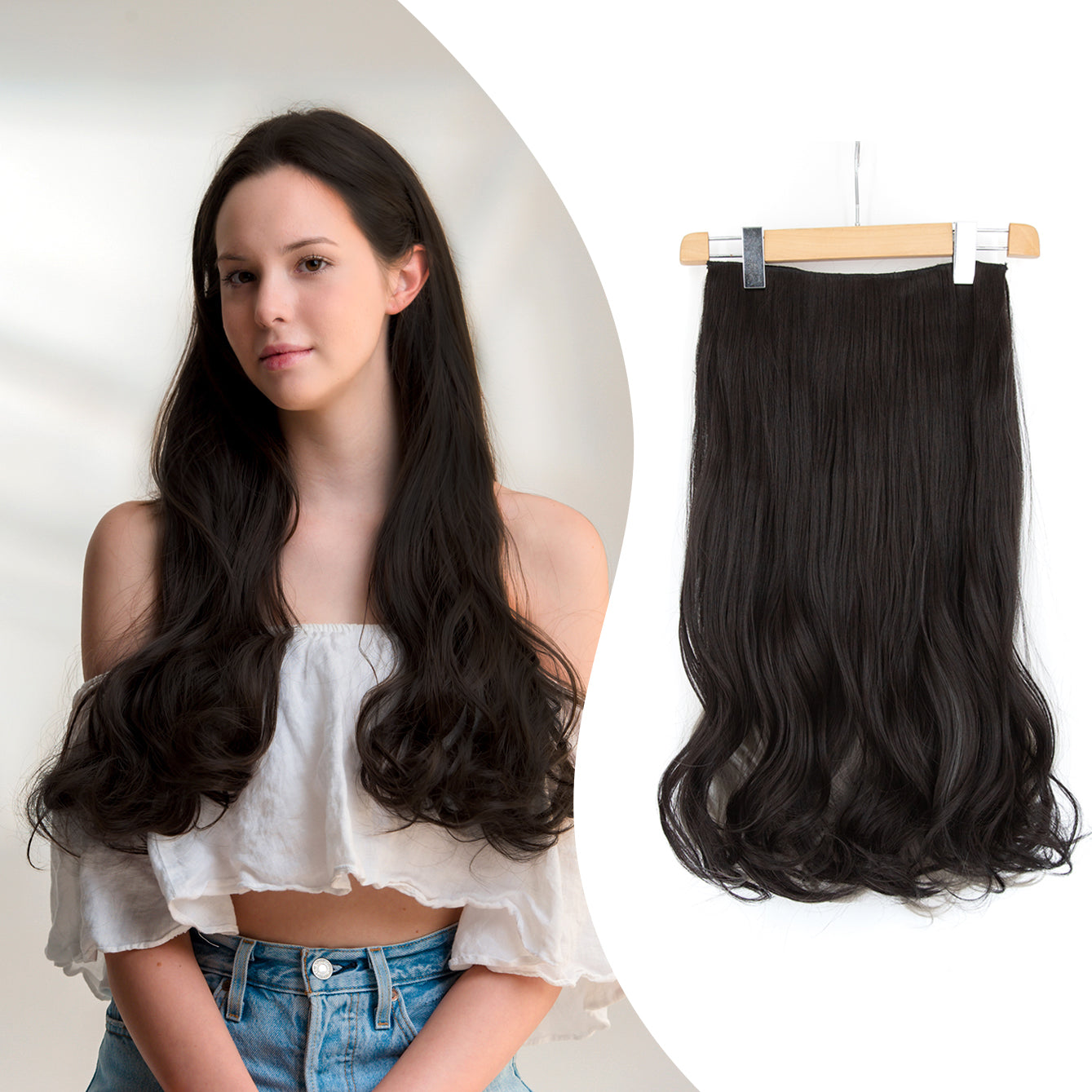 27" Hair Extensions Clip-in Curley 160g NATURAL COLOUR