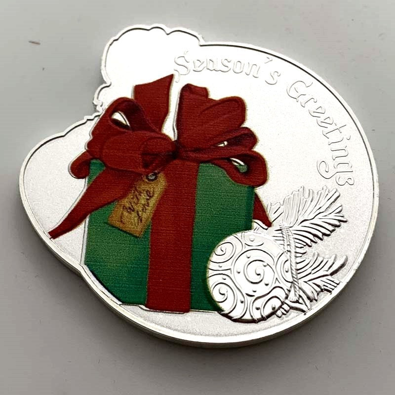 Silver Plated Commemorative Coin Badge Of Santa Claus - Concordia Style Boutique