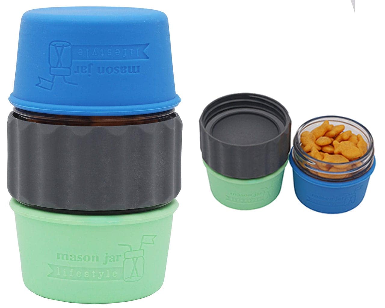 2-in-1 Lid to Connect Two Regular Mouth Mason Jars 2 Pack - Concordia Style Boutique