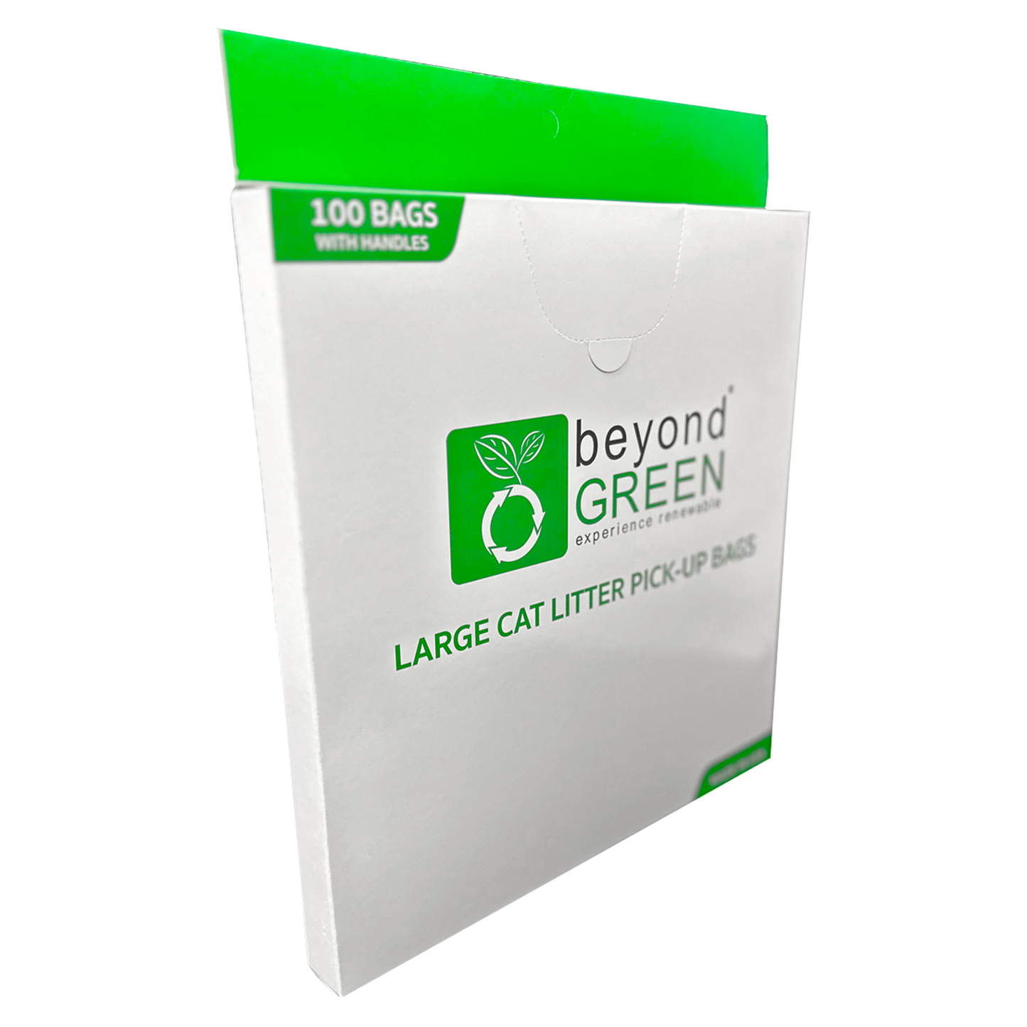 Large Plant-Based Cat Litter Pick-Up Bags with Handles - 100 Bags