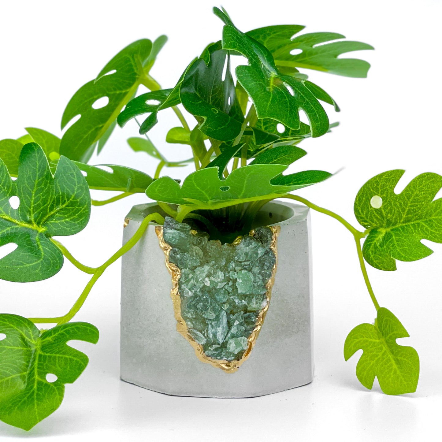GREEN APATITE GEODE PLANTER - Concordia Style Boutique