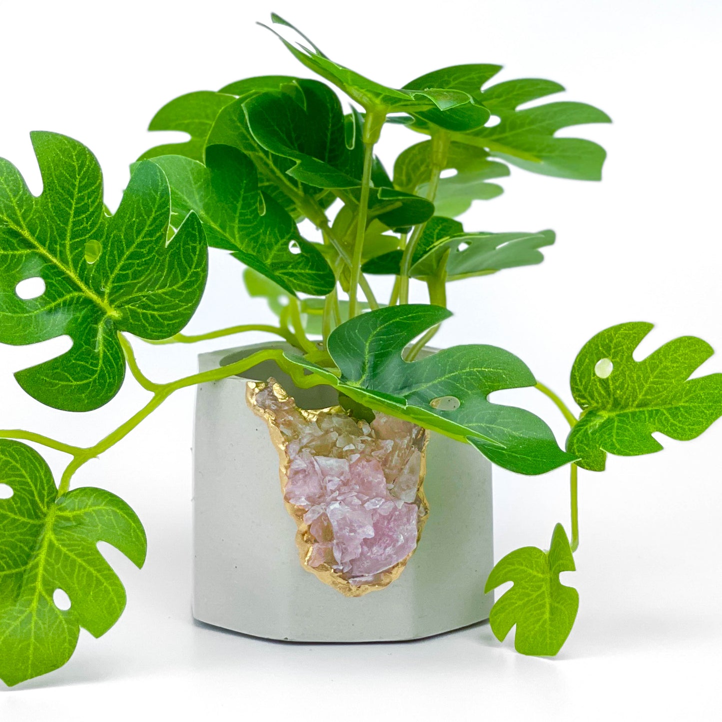 Raw ROSE QUARTZ GEODE PLANTER - Concordia Style Boutique