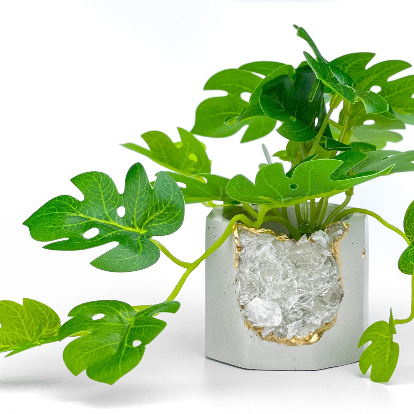 Raw CLEAR QUARTZ GEODE PLANTER - Concordia Style Boutique