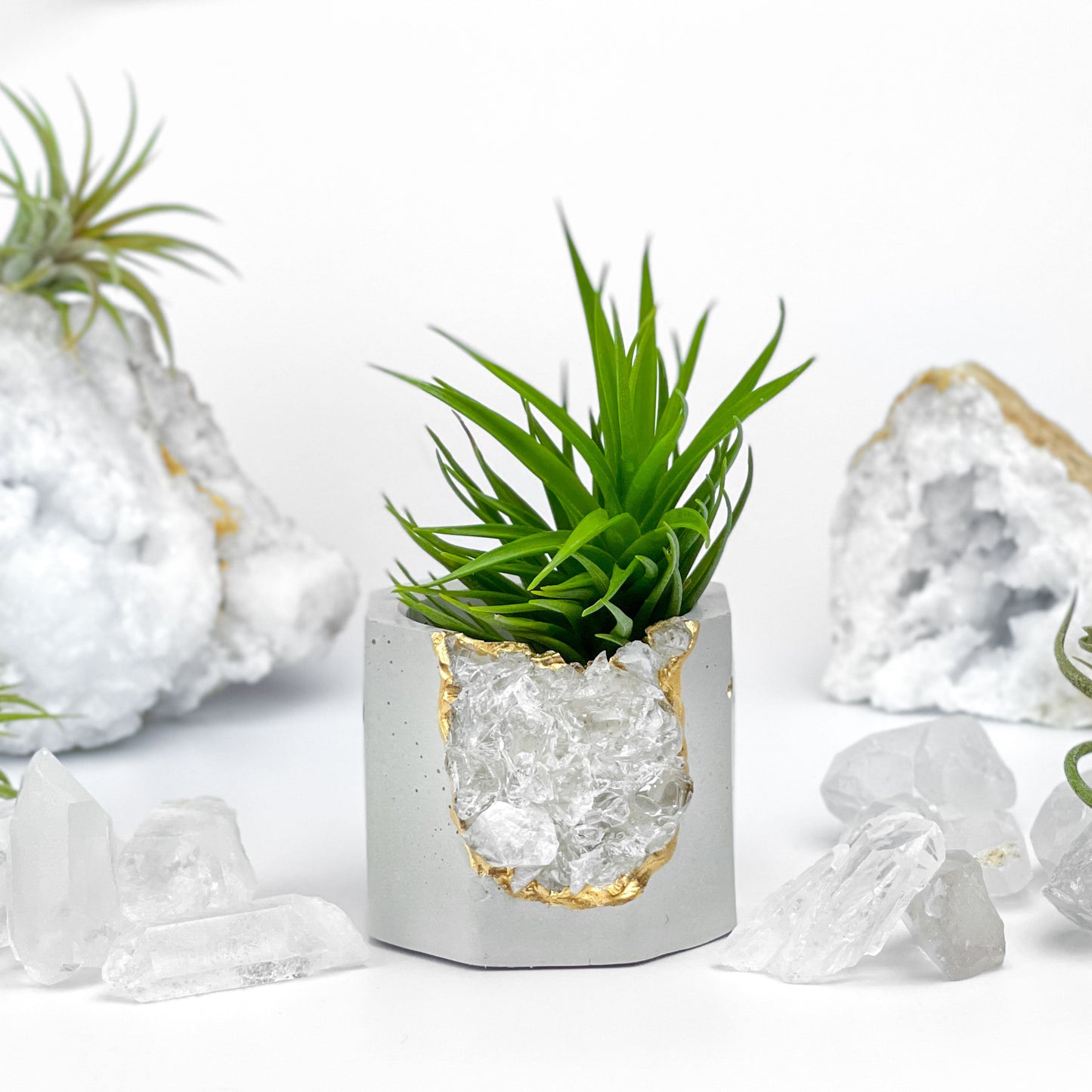Raw CLEAR QUARTZ GEODE PLANTER - Concordia Style Boutique