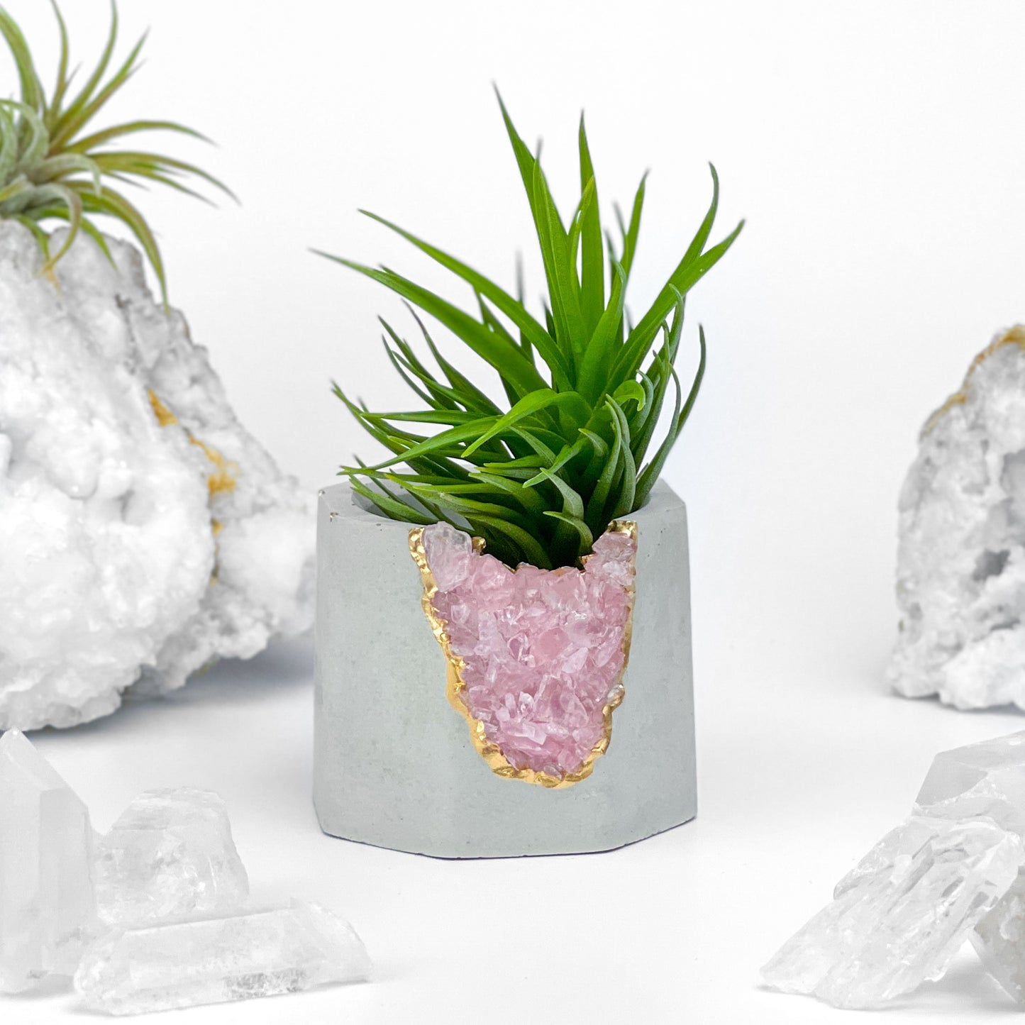 ROSE QUARTZ GEODE PLANTER - Concordia Style Boutique