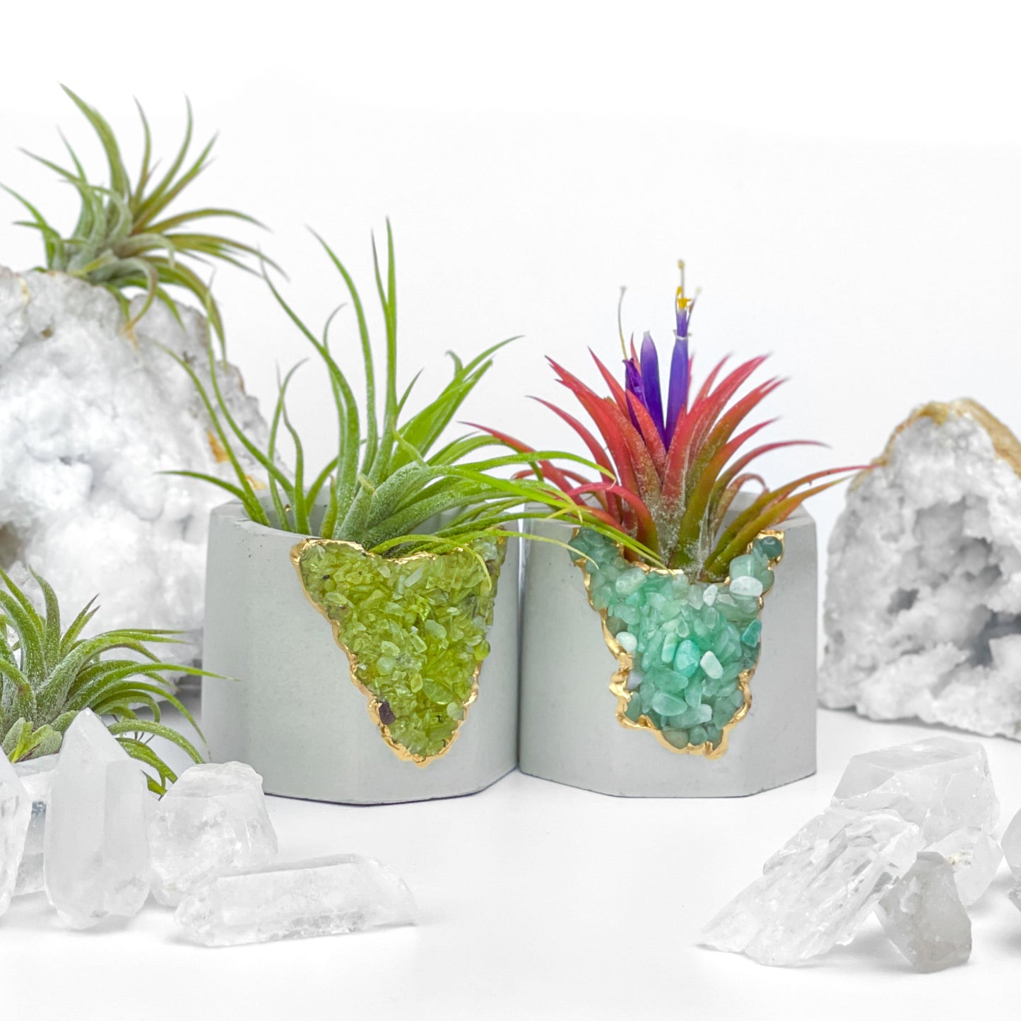 GREEN AVENTURINE GEODE PLANTER - Concordia Style Boutique