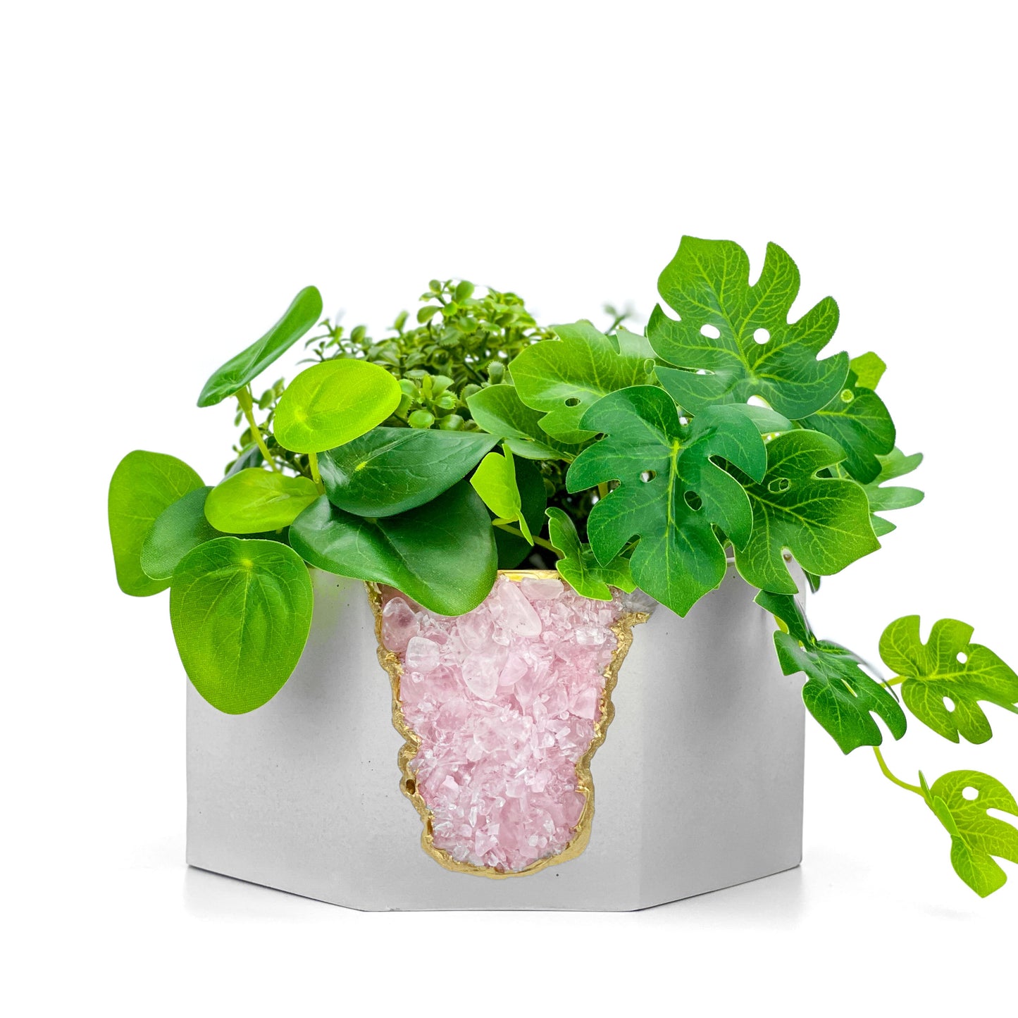 ROSE QUARTZ GEODE PLANTER - Concordia Style Boutique