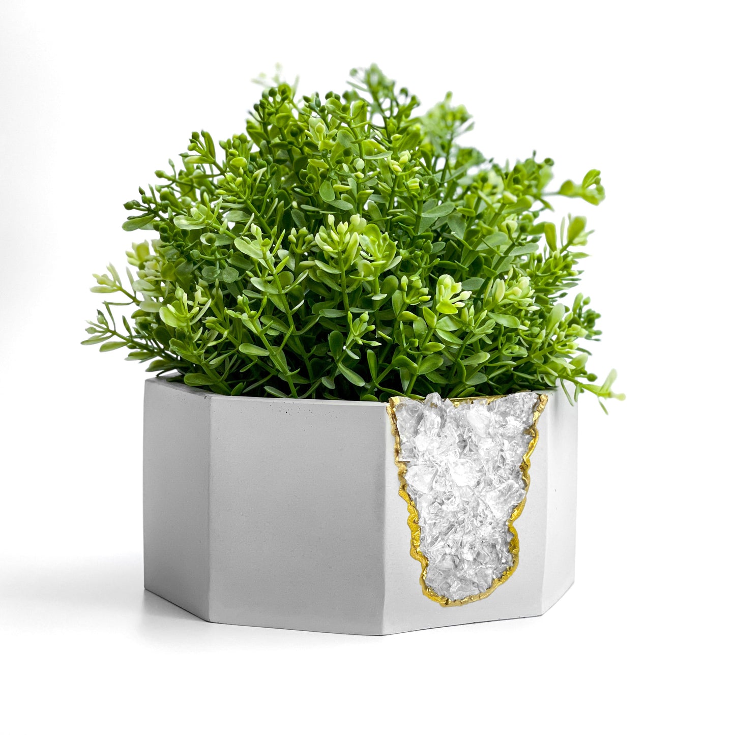 Raw CLEAR QUARTZ GEODE PLANTER - Concordia Style Boutique