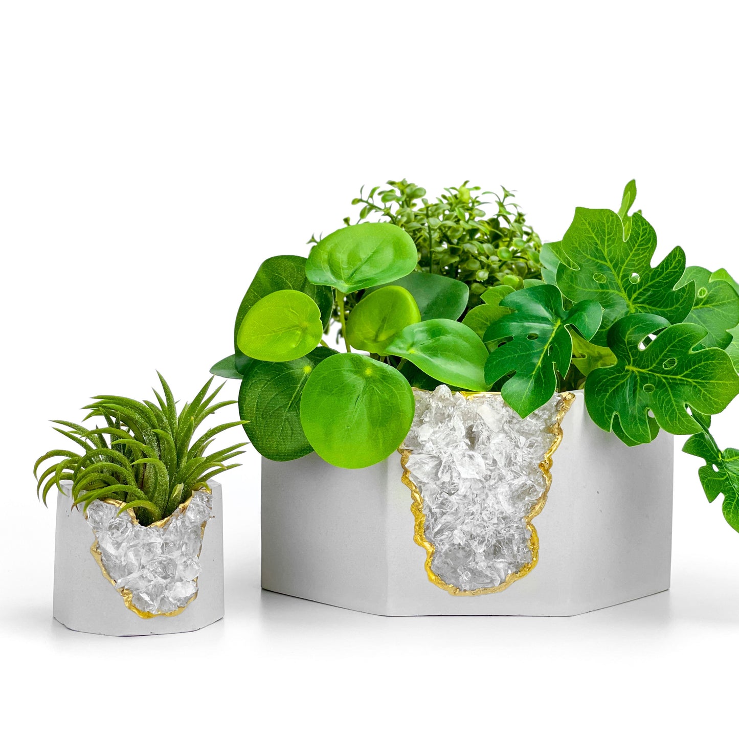 Raw CLEAR QUARTZ GEODE PLANTER - Concordia Style Boutique
