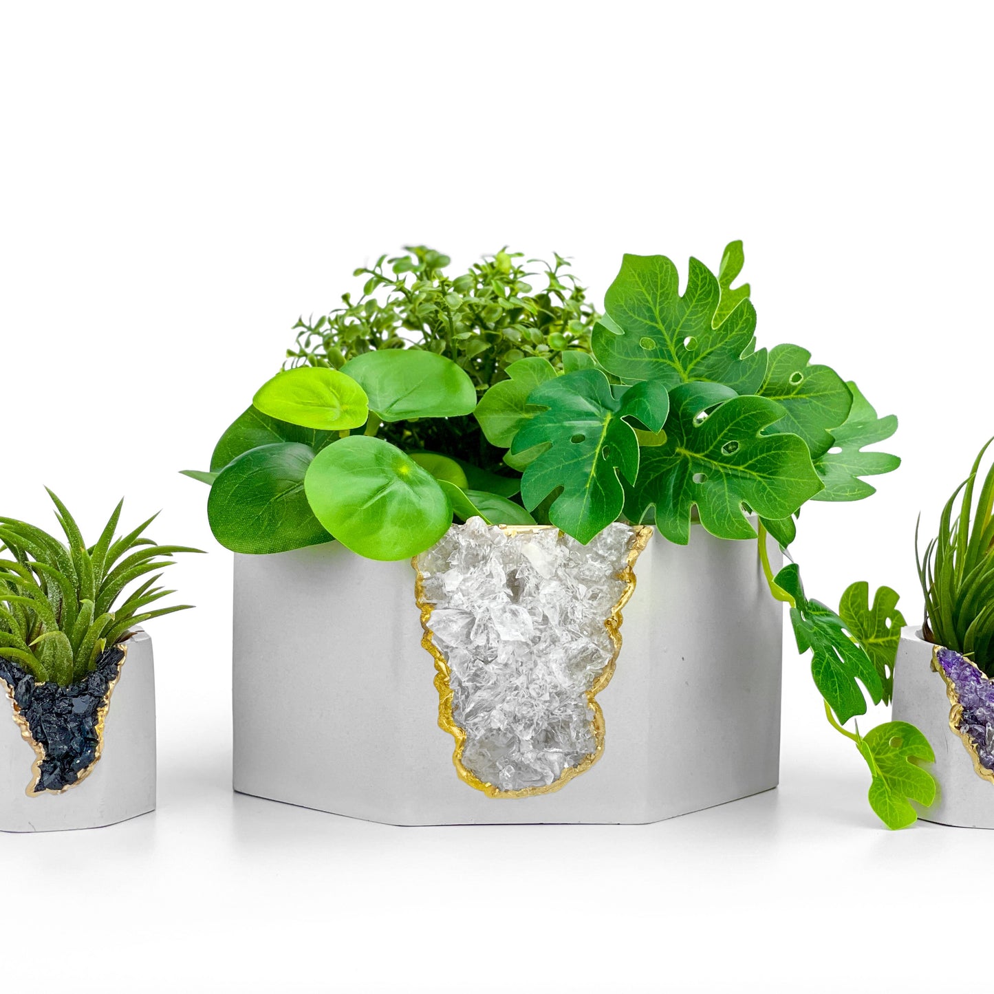 Raw CLEAR QUARTZ GEODE PLANTER - Concordia Style Boutique