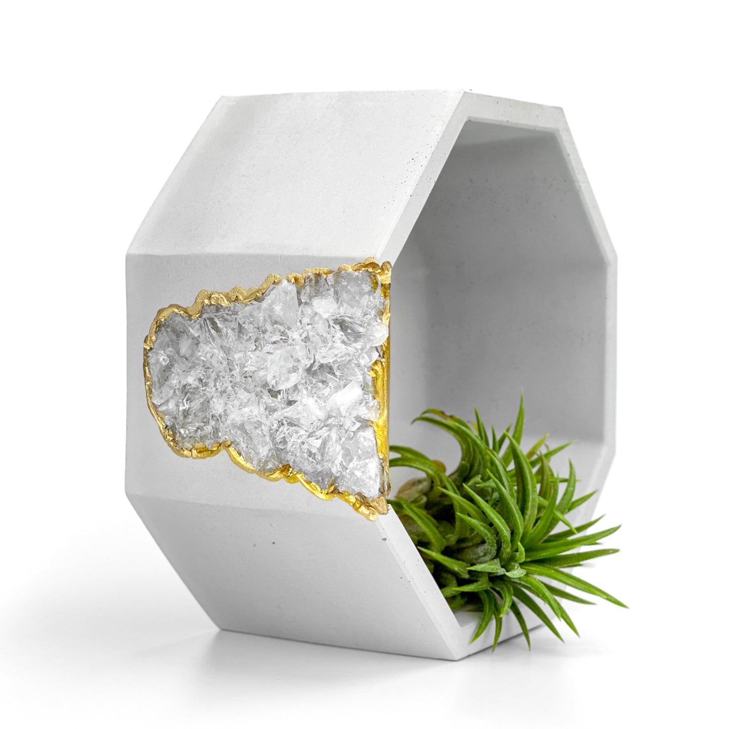 Raw CLEAR QUARTZ GEODE PLANTER - Concordia Style Boutique