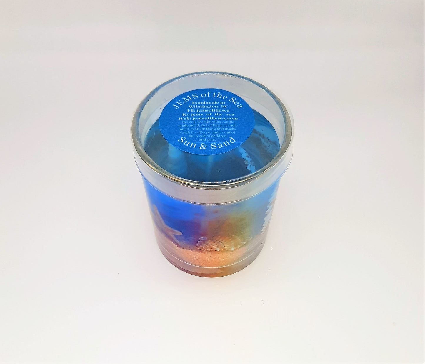 Seascape Gel Candle - Scented - Real Sand & Shells - 8 oz