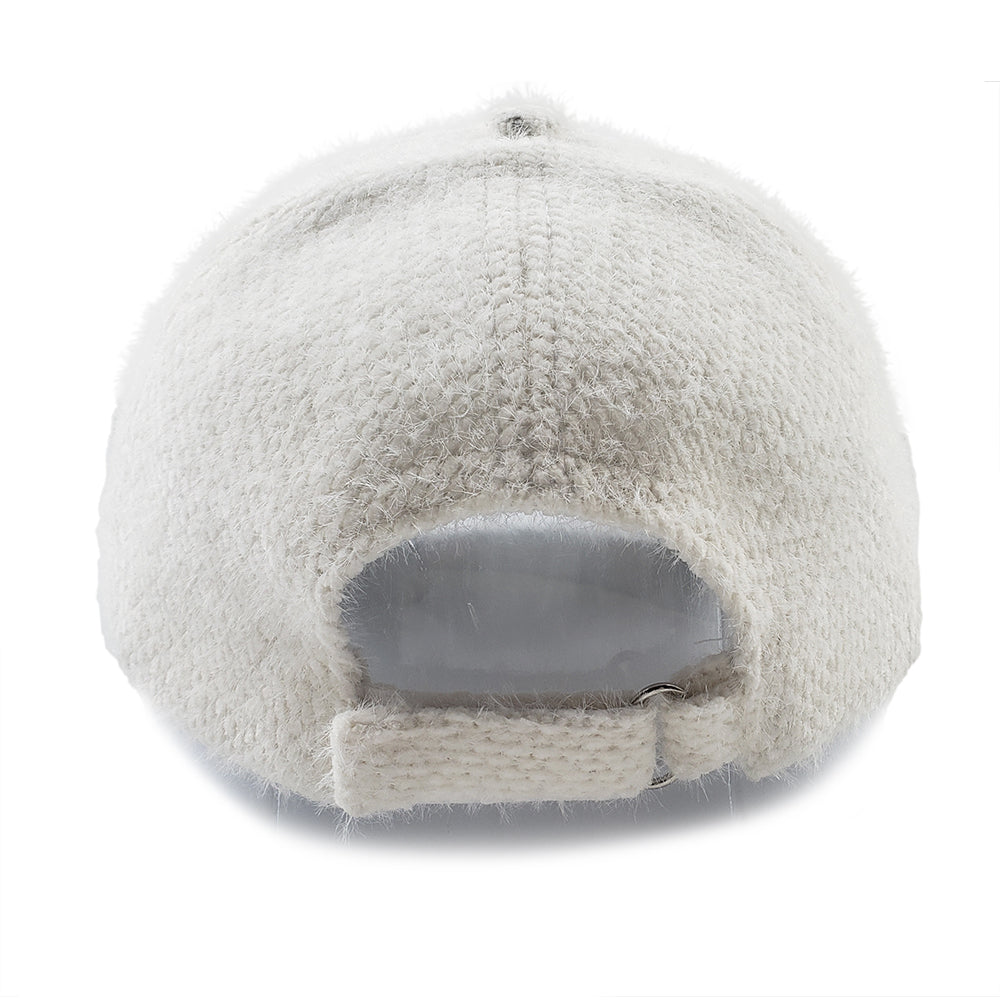 Fleur Winter Baseball Hat in White