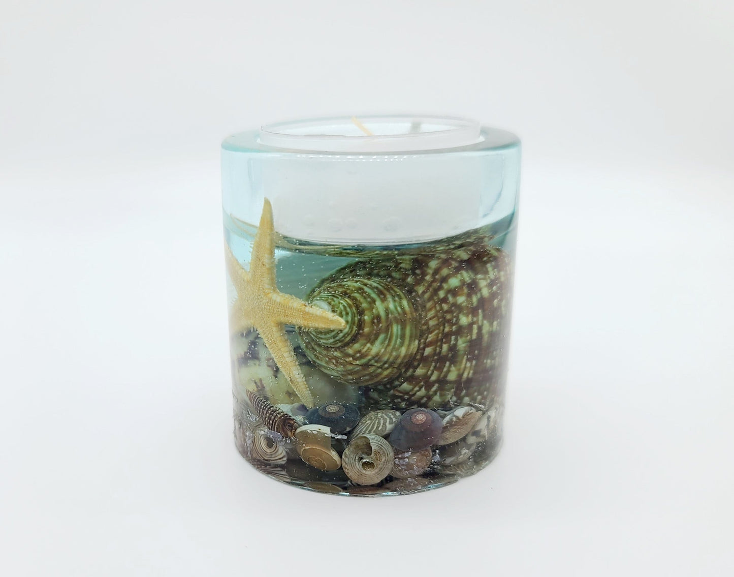 Round Seascape Candle Holder