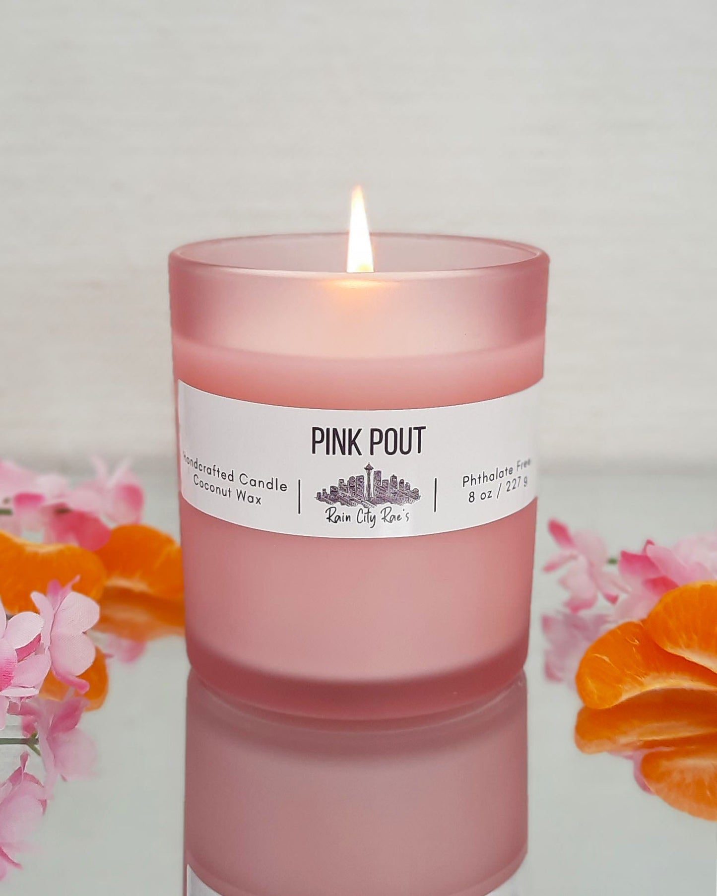 Pink Pout 8 oz Frosted Candle