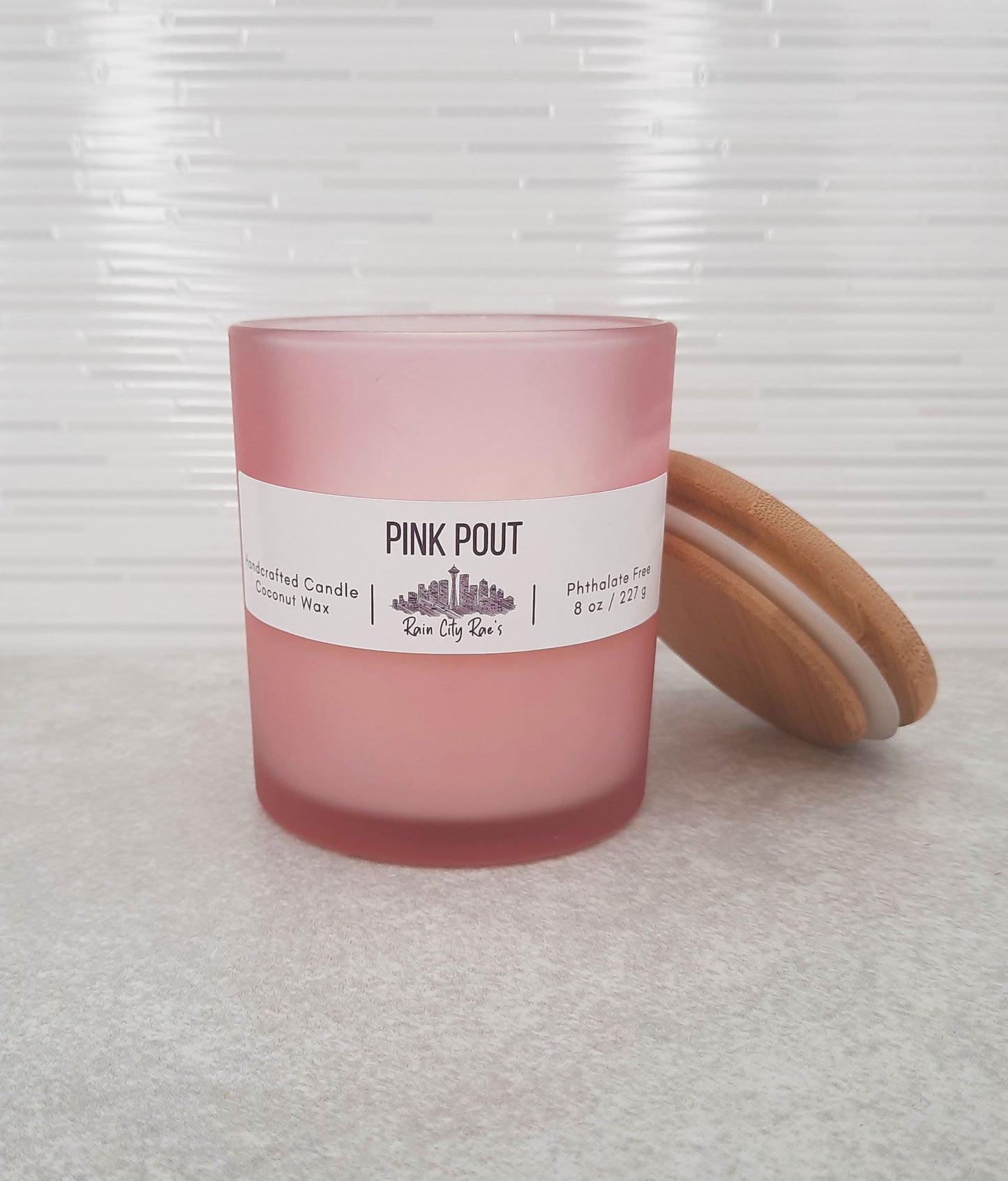 Pink Pout 8 oz Frosted Candle