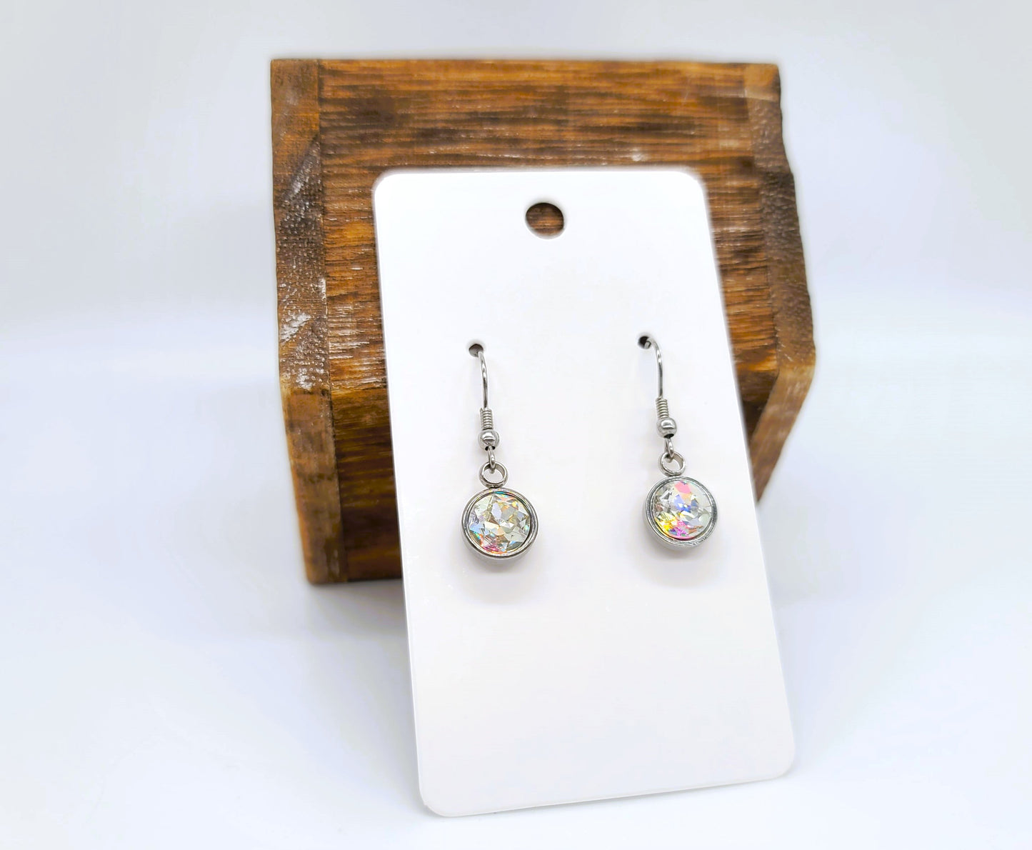 Aurora Borealis Circle Dangle Earrings