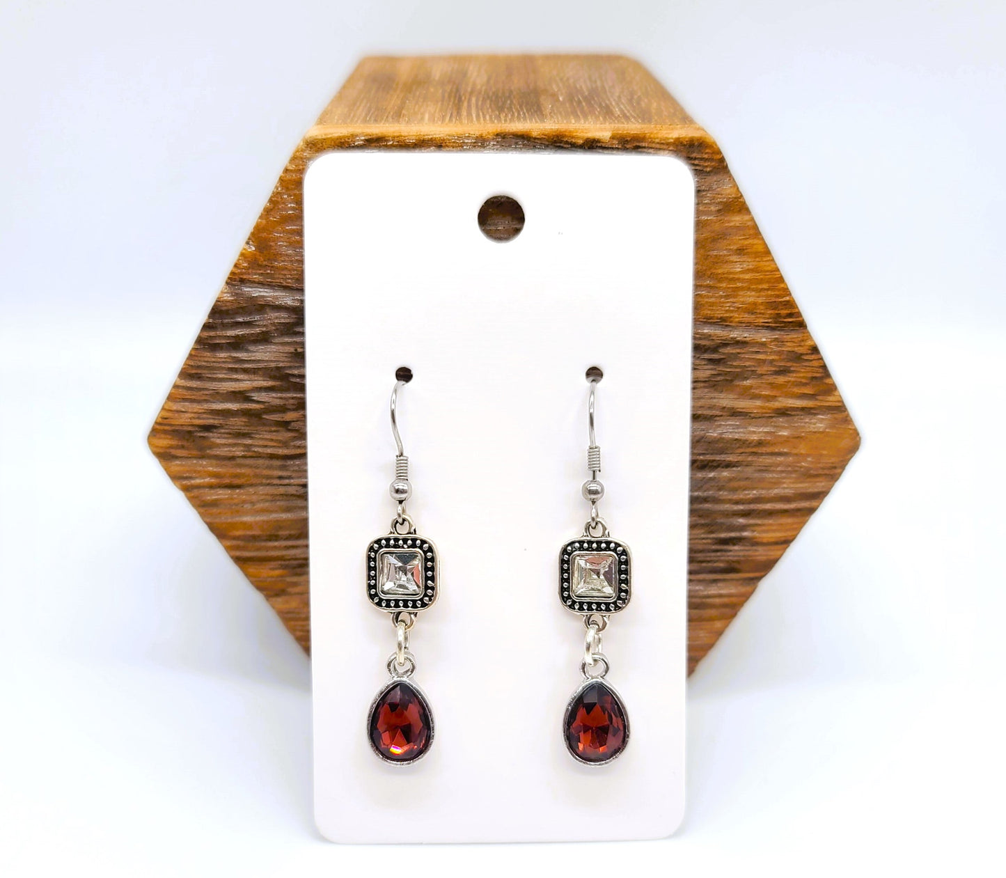 Multifaceted Teardrop Dangle Earrings