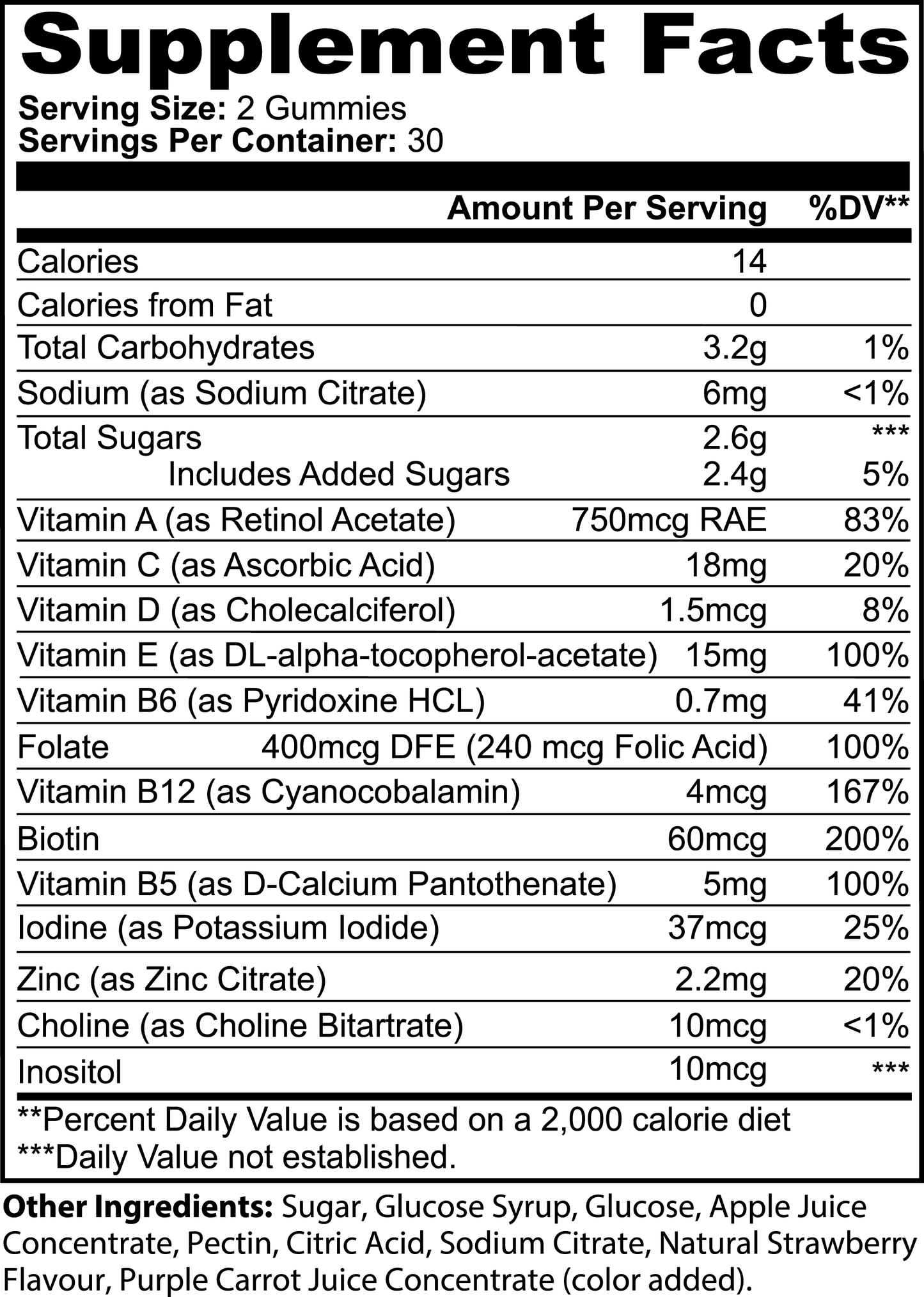 Multivitamin Natural Sleep VitaBears Daily Gummies (Strawberry Flavour)
