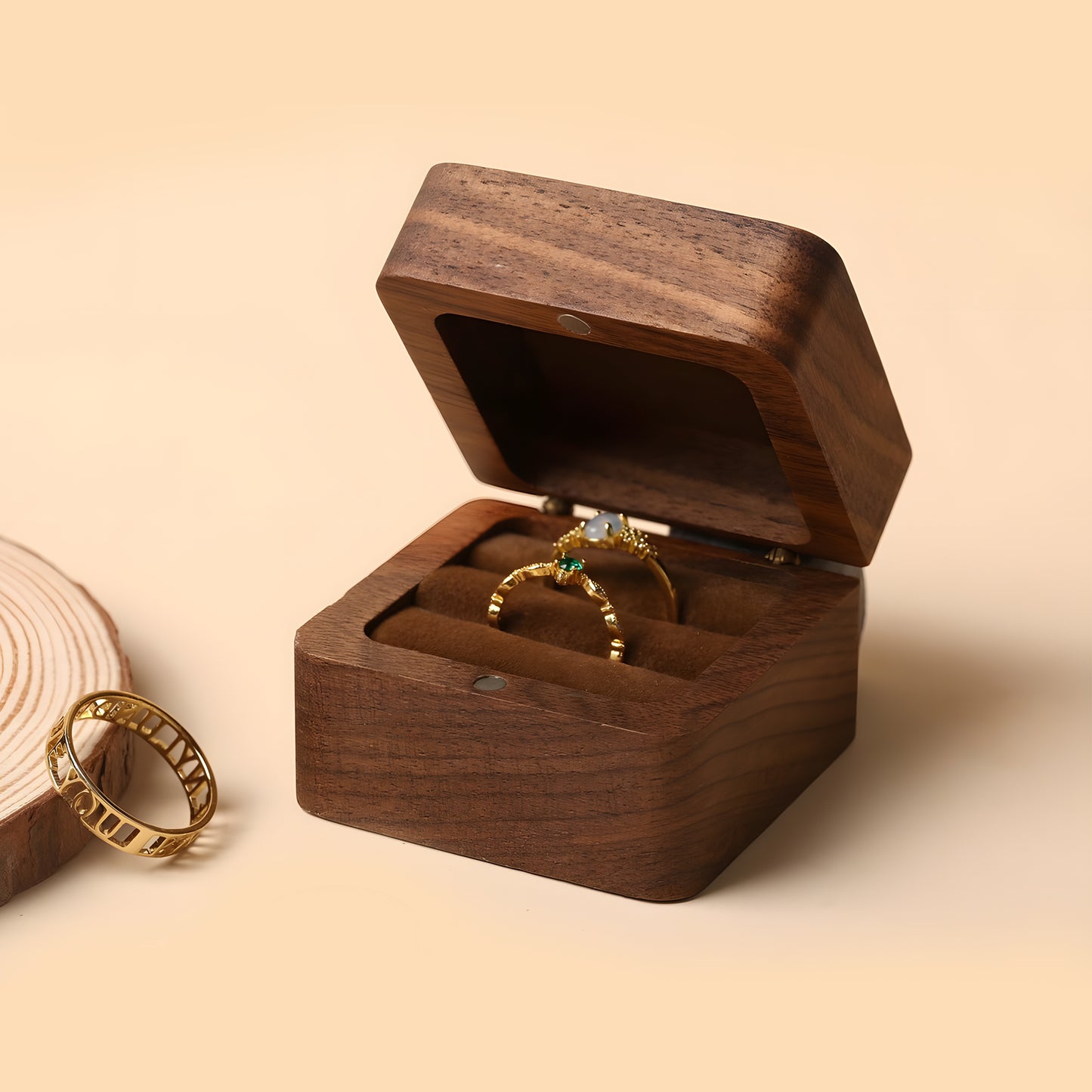 Engraved Wood Ring Holder Box - "Memento Mori" - Live with Intention, Gratitude, and Purpose - Premium Ring Holder from Concordia Style Boutique - Just $30.98! Shop now at Concordia Style Boutique