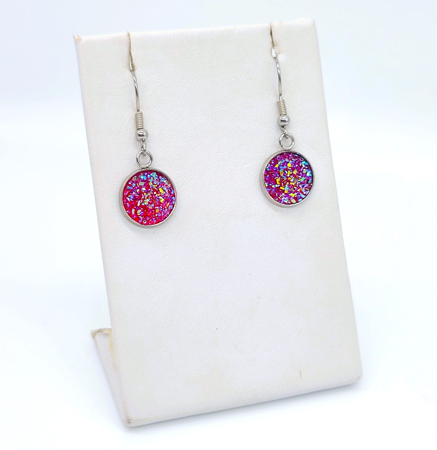 Iridescent Druzy Stone Earrings