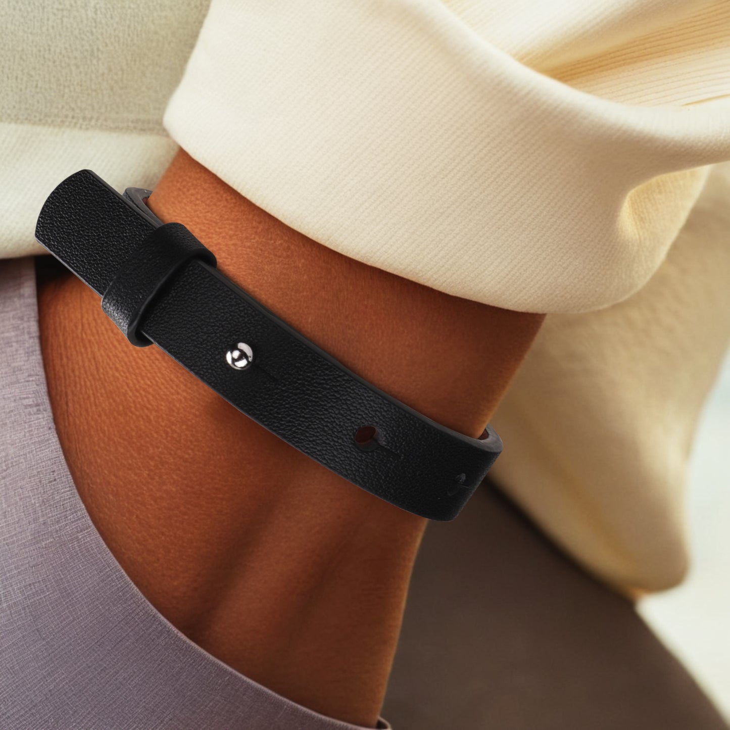 Engraved Black Leather Bracelet - "Memento Mori" - Live with Intention, Gratitude, and Purpose - Premium Bracelet from Concordia Style Boutique - Just $18.58! Shop now at Concordia Style Boutique