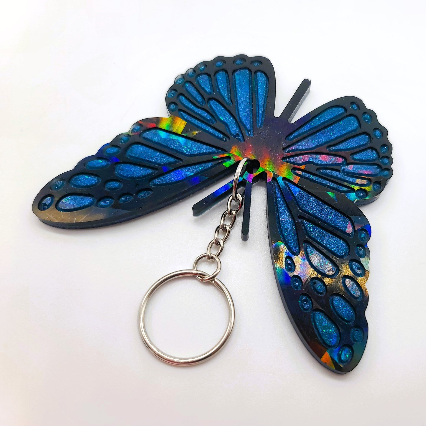 Holographic Resin Monarch Butterfly Key Chain/Suncatcher