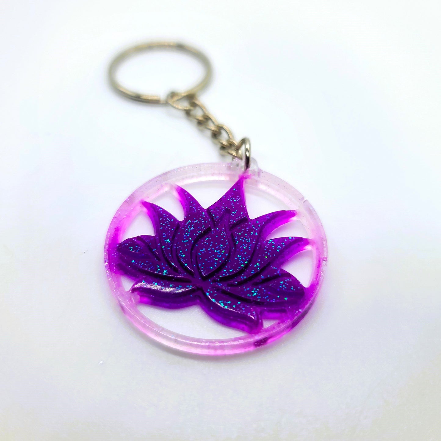 Lotus Flower Shaped Key Chain - Eco-Friendly Resin