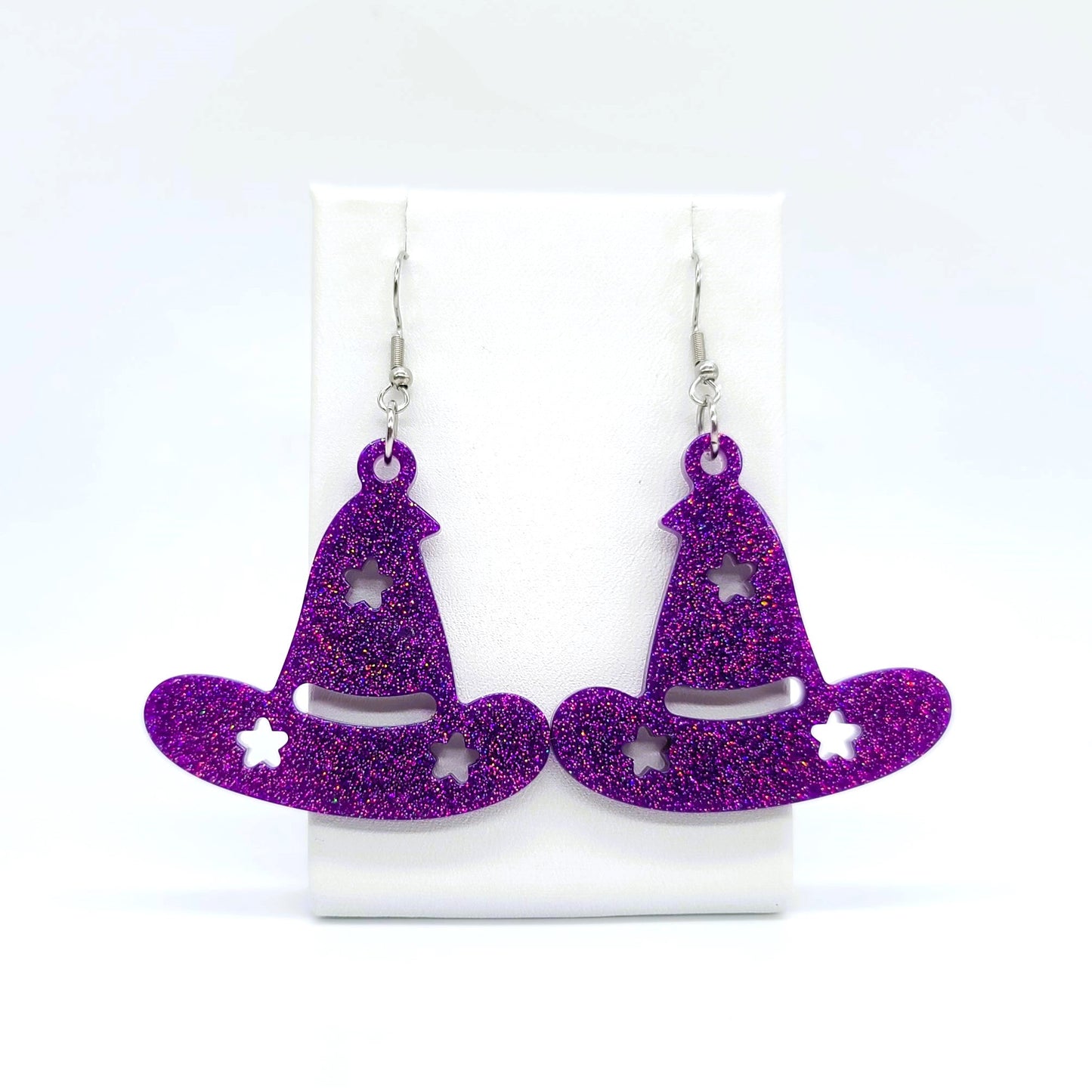 Spooky Halloween Witch Hat Earrings - Eco-Friendly Resin