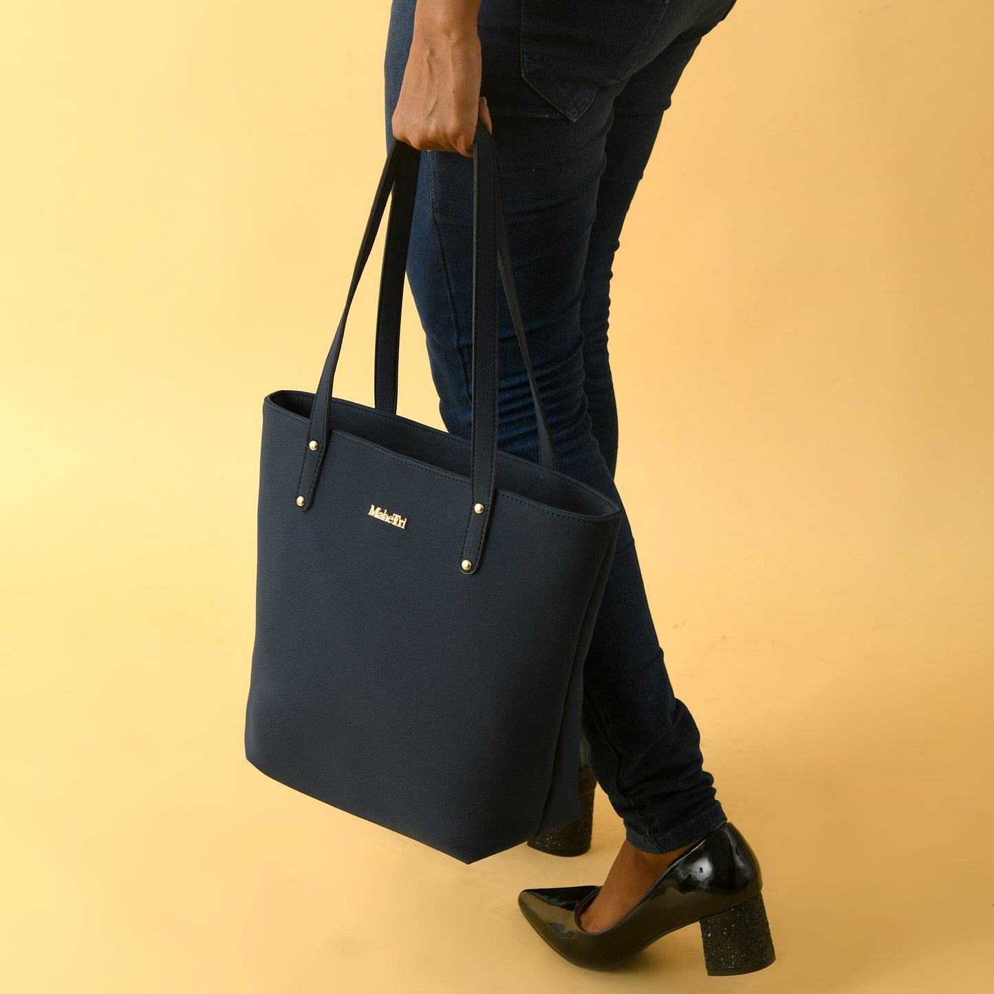 Era Vegan Leather Tote - Navy Blue - Concordia Style Boutique